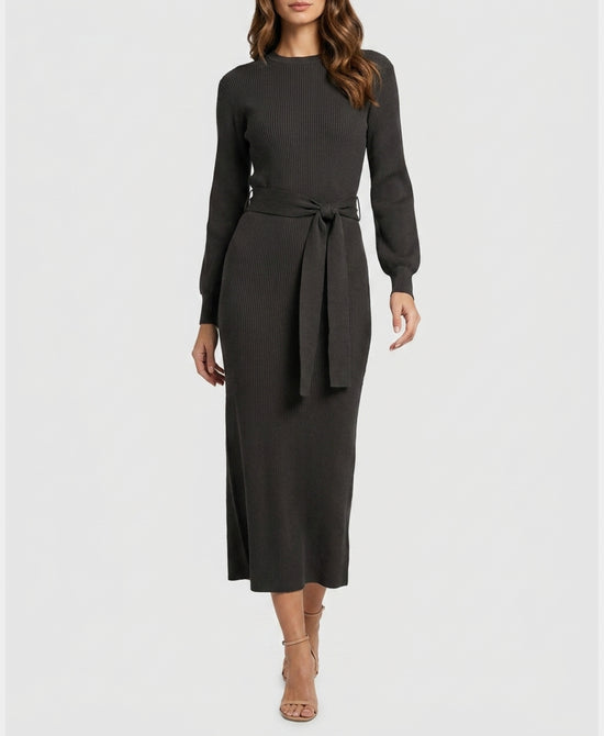
Knit Maxi Dress in DARK CHESTNUT view 1