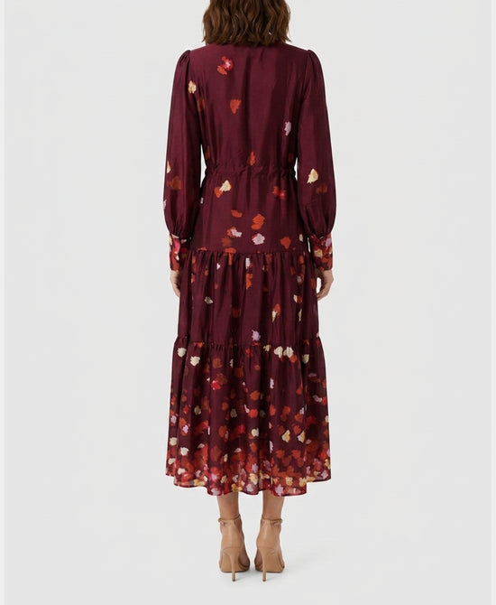 
Printed Midi Dress in MERLOT MULTI view 2