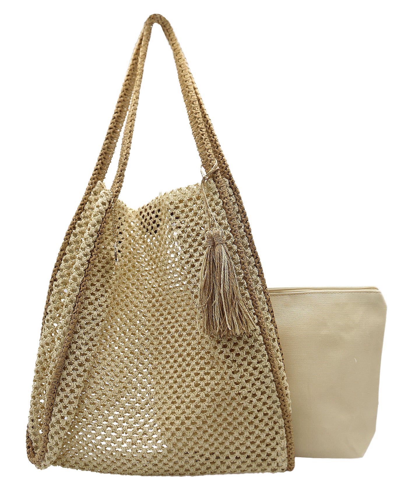 2in1 Straw Weave Tote Bag view 1