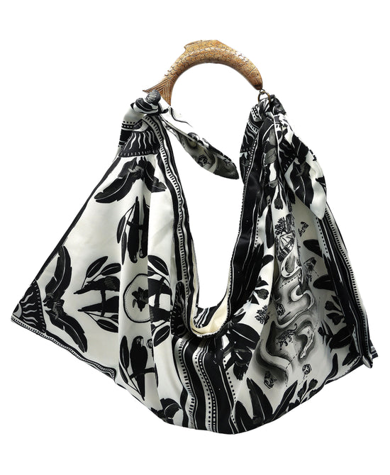 Printed Satin Handbag view 