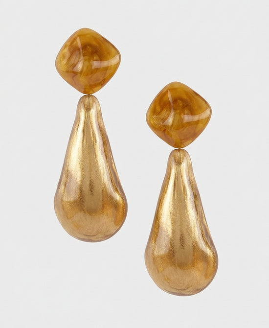 
Large Statement Earrings in BEIGE/GOLD view 2