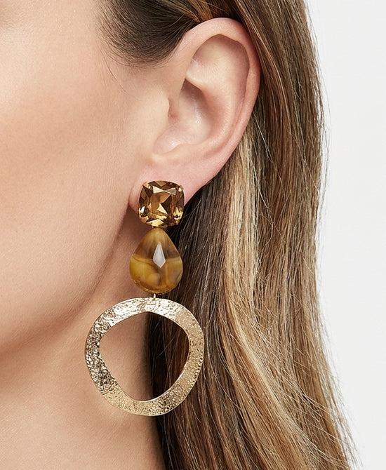 
Statement Earrings in OLIVE/GOLD view 1
