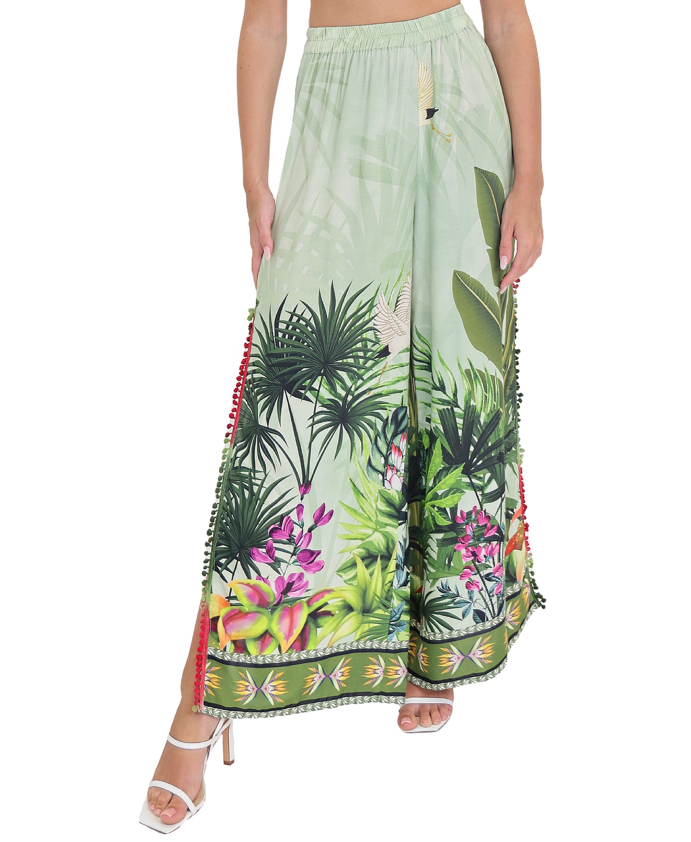 Printed Pants w/ Slits view 1
