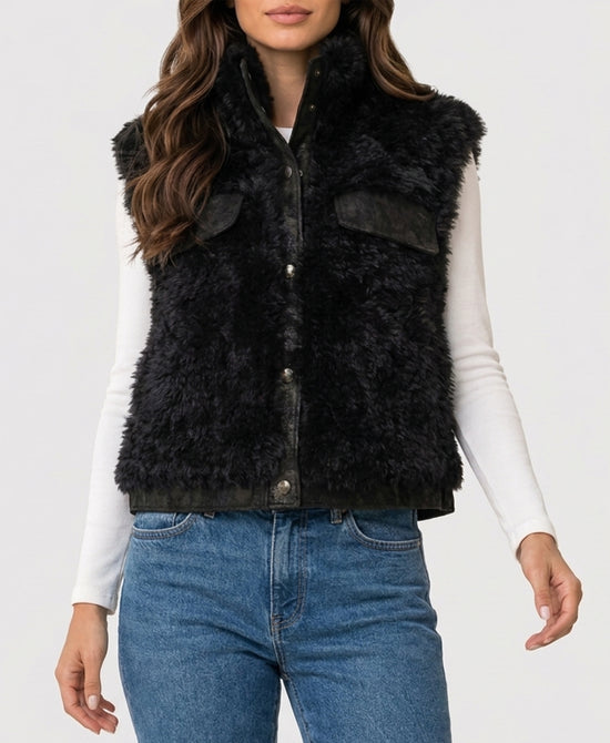 
Faux Fur Vest in BLACK view 1