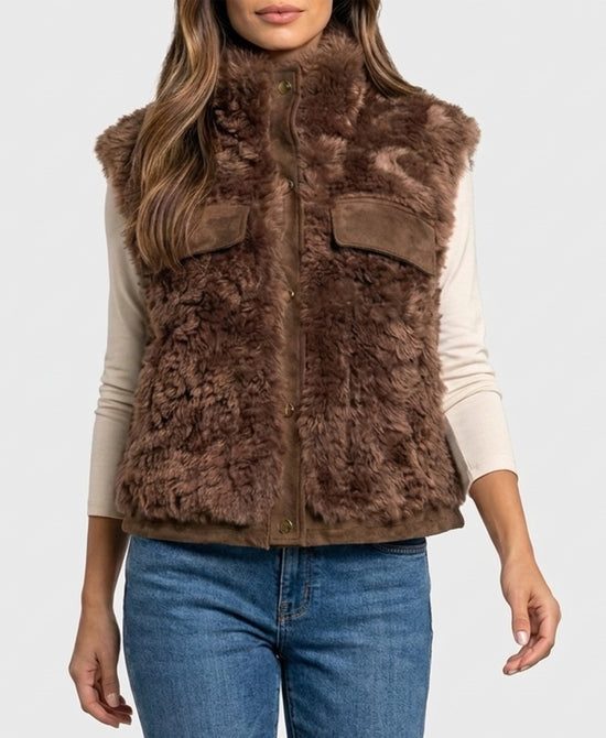 
Faux Fur Vest in BROWN view 1