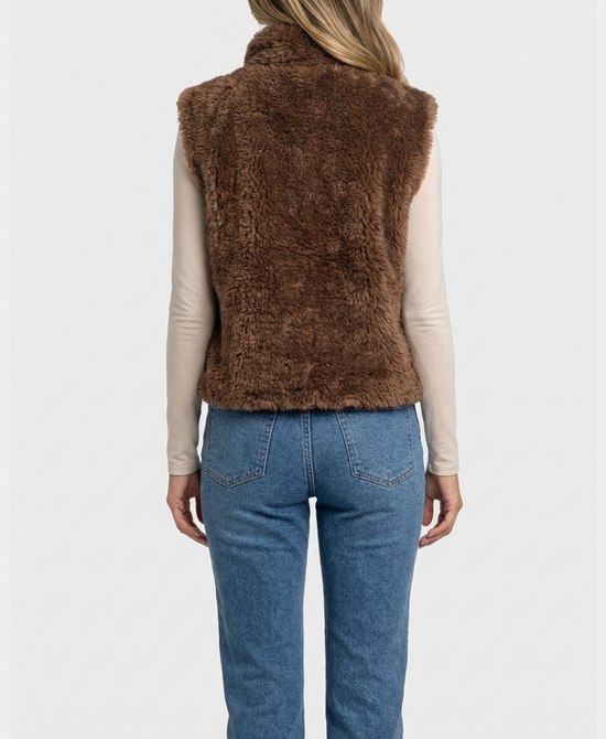 
Faux Fur Vest in BROWN view 2