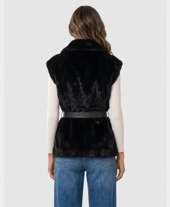 
Faux Fur Vest in BLACK view 2