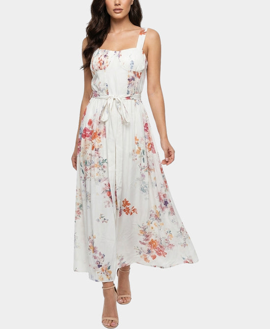 
Floral Coreset Maxi Dress in WHITE MULTI view 1