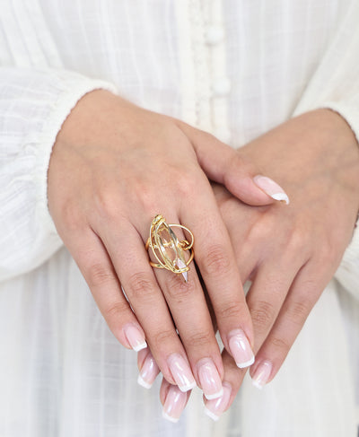 Large Genuine Crystal Ring image 1