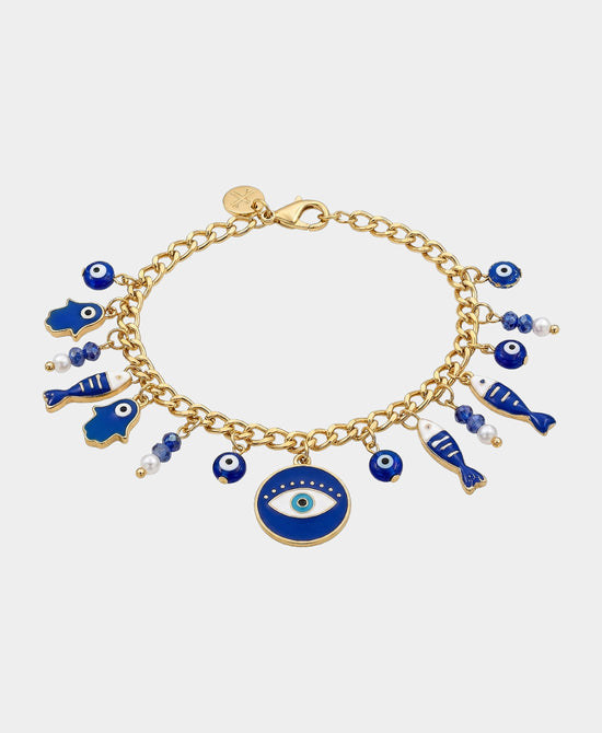 Evil Eye & Fish Charm Bracelet view 2