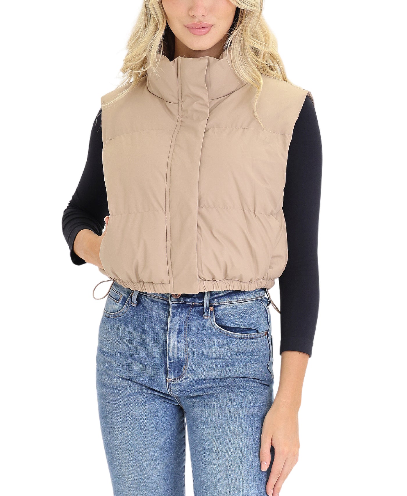 Crop Puffer Vest view 1