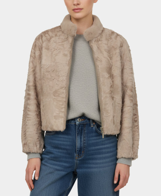 Swakara Jacket w/ Mink Trim view 