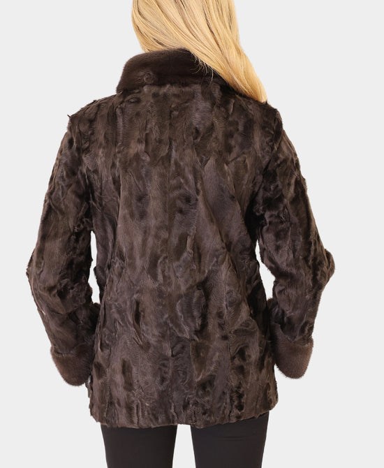 Swakara Jacket w/ Mink Trim view 