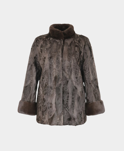 Swakara Jacket w/ Mink Trim image 2