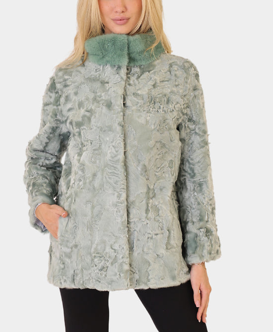 Swakara Jacket w/ Mink Trim view 