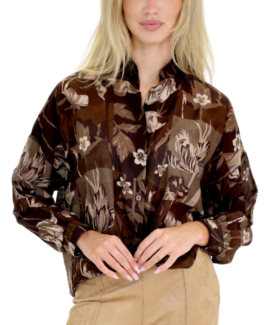Floral Print Hi-Lo Blouse view 