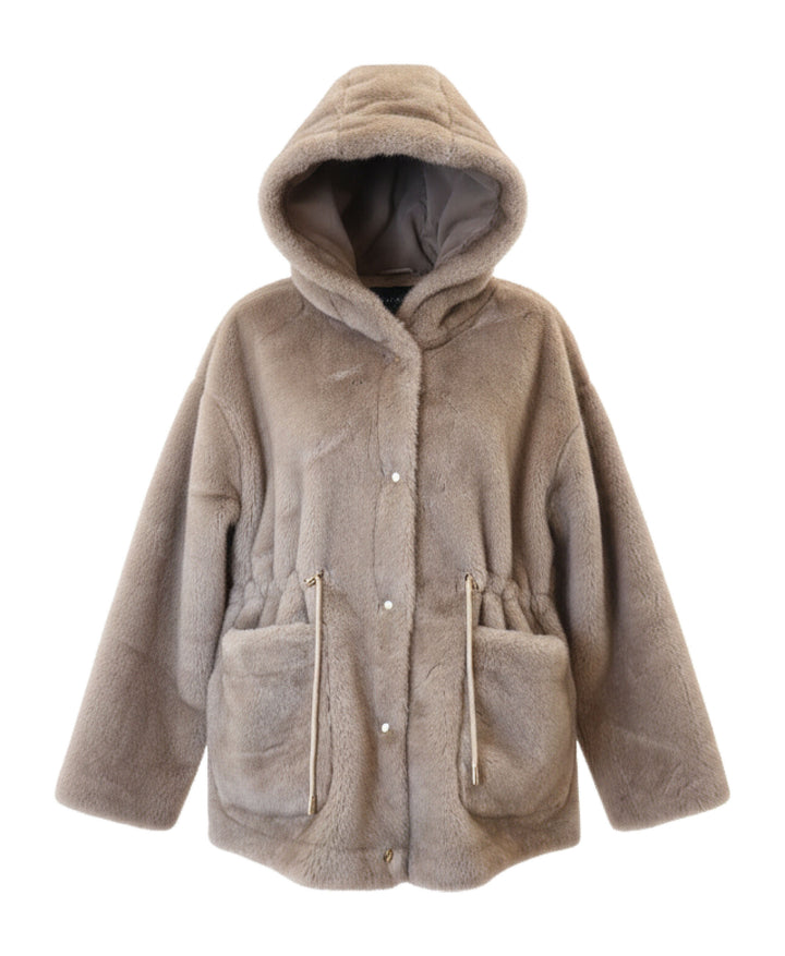 Reversible Faux Fur Jacket w/ Hood – FOX'S - Online
