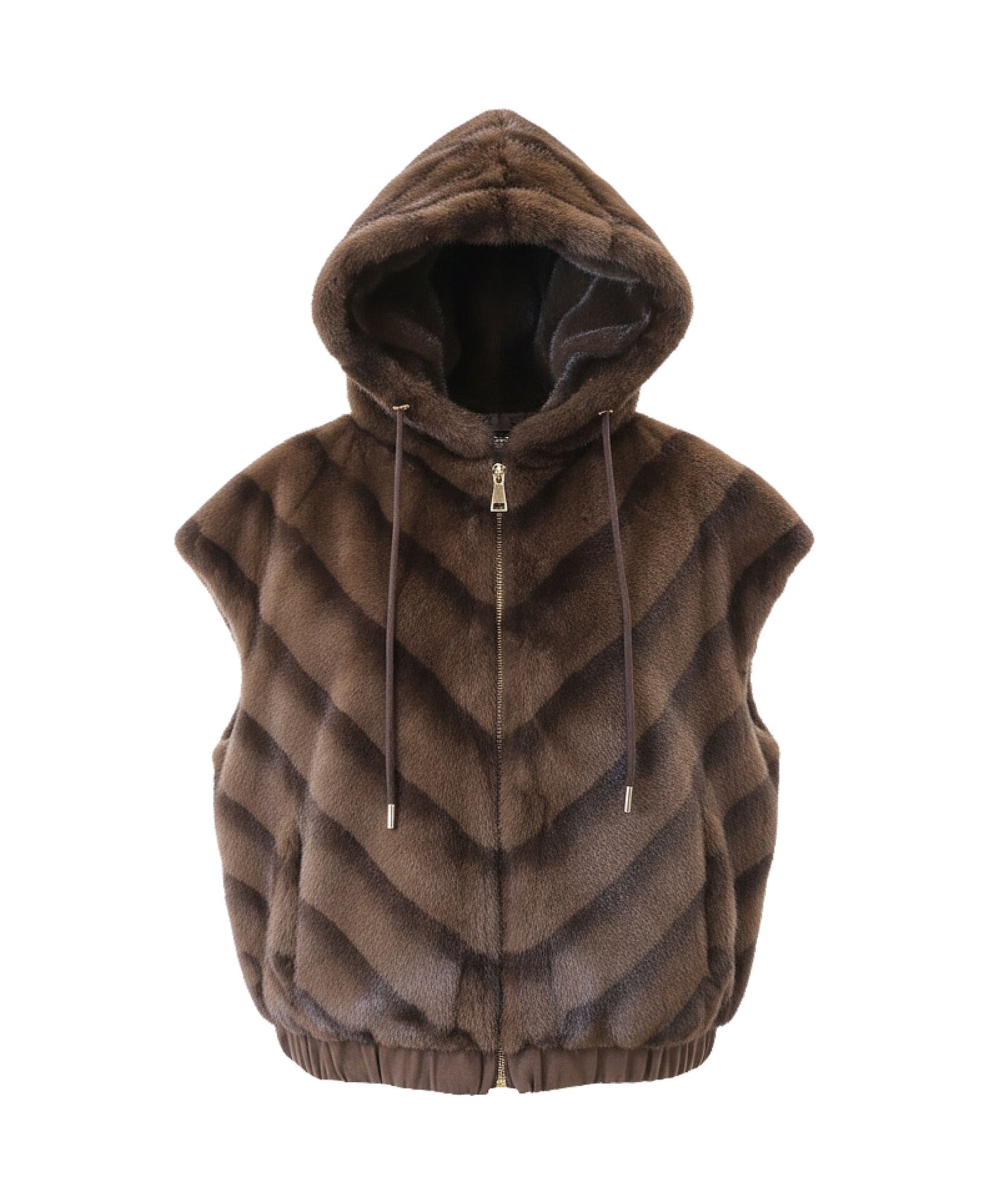Two Tone Faux Fur Vest view 2
