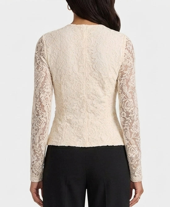 
Lace Surplice Top in CREAM view 2