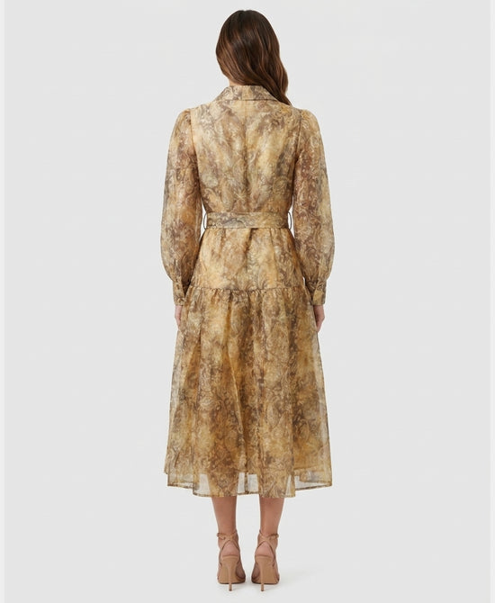 
Printed Midi Dress in GOLD view 2