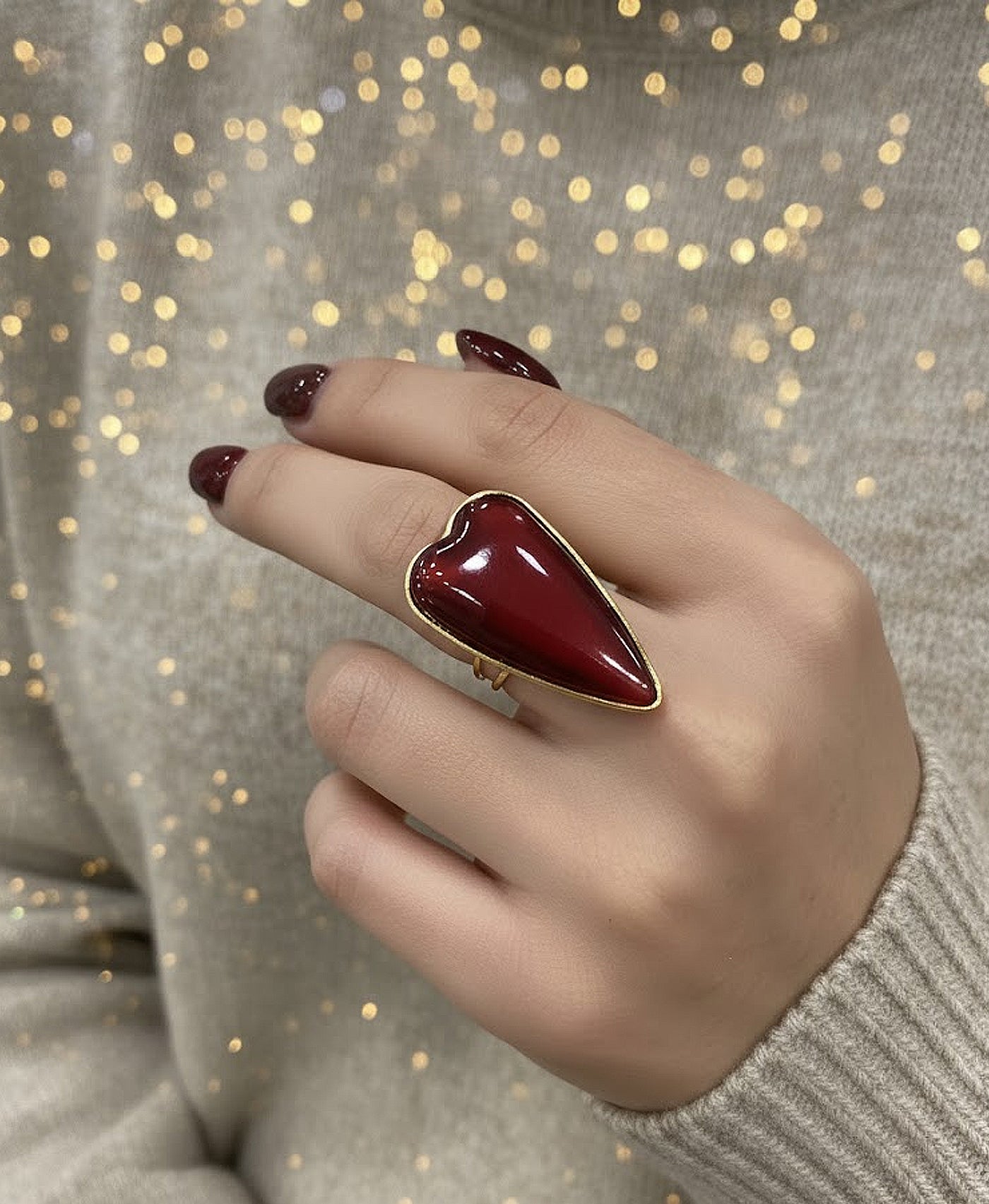 Long Heart Ring view 1