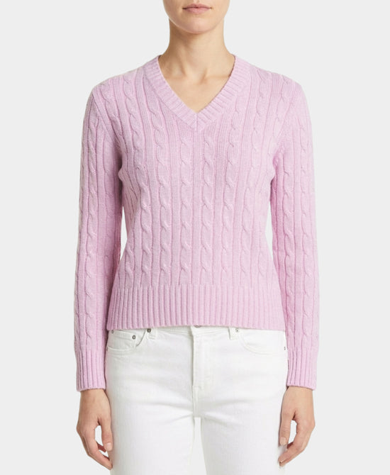 Cotton & Cashmere Shimmer Cable Knit Sweater view 