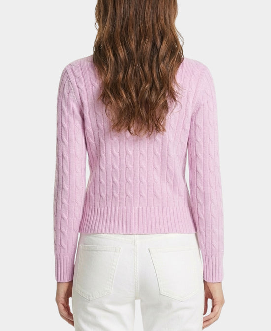 Cotton & Cashmere Shimmer Cable Knit Sweater view 