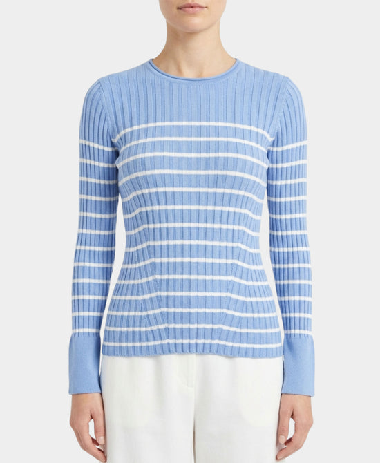 Cotton & Cashmere Stripe Ribbed Sweater view 