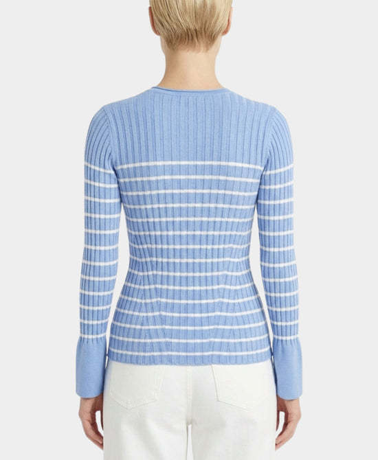 Cotton & Cashmere Stripe Ribbed Sweater view 