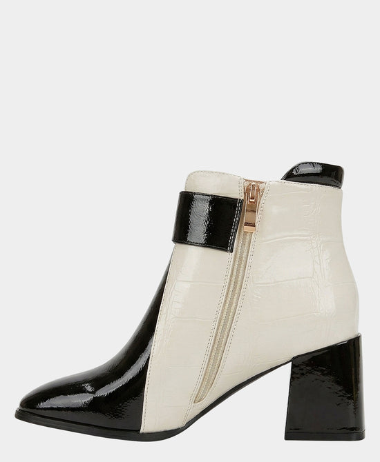 
Waterproof Colorblock Buckle Bootie in CREAM/BLACK view 2