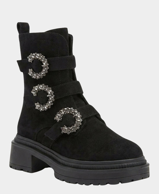 
Triple Crystal Buckle Waterproof Boot in BLACK view 1