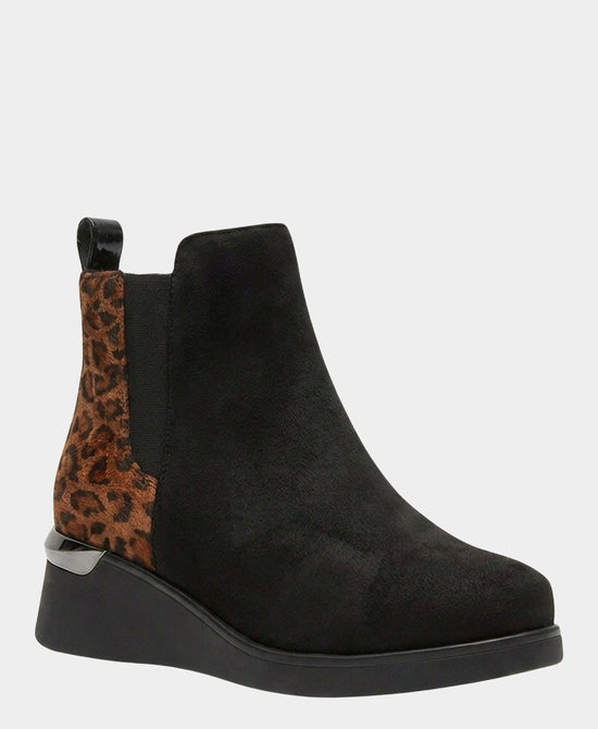 
Leopard Print Waterproof Wedge Bootie in BLACK/LEOPARD view 1
