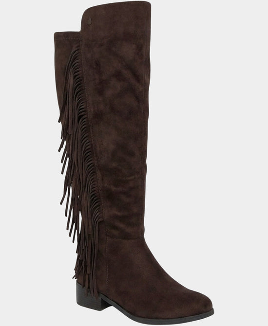 
Waterproof Mixed Media Fringe Boot in BROWN view 1