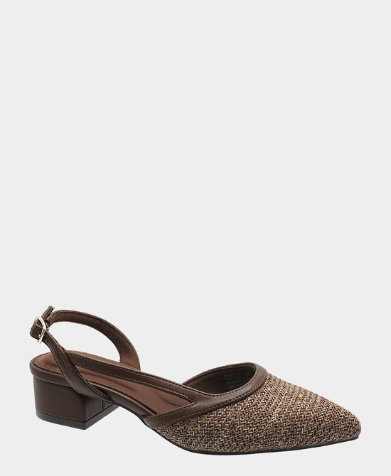 Raffia Heeled Slingback Pump view 1