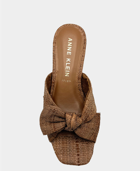 
Raffia Bow Wedge Sandal in BROWN view 2