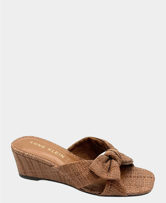 
Raffia Bow Wedge Sandal in BROWN view 1