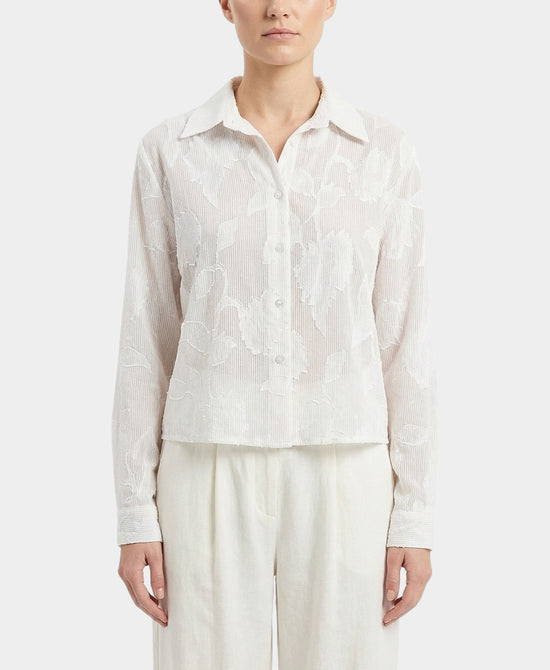 Striped Embroidered Blouse view 1