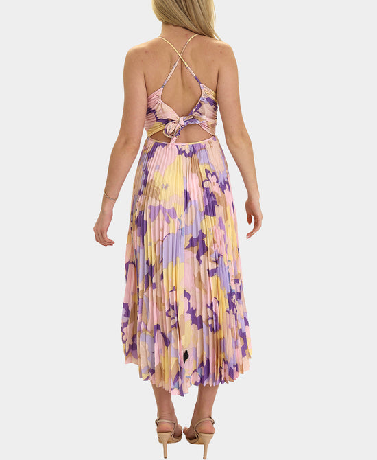 Printed Pleated Midi Dress view 2