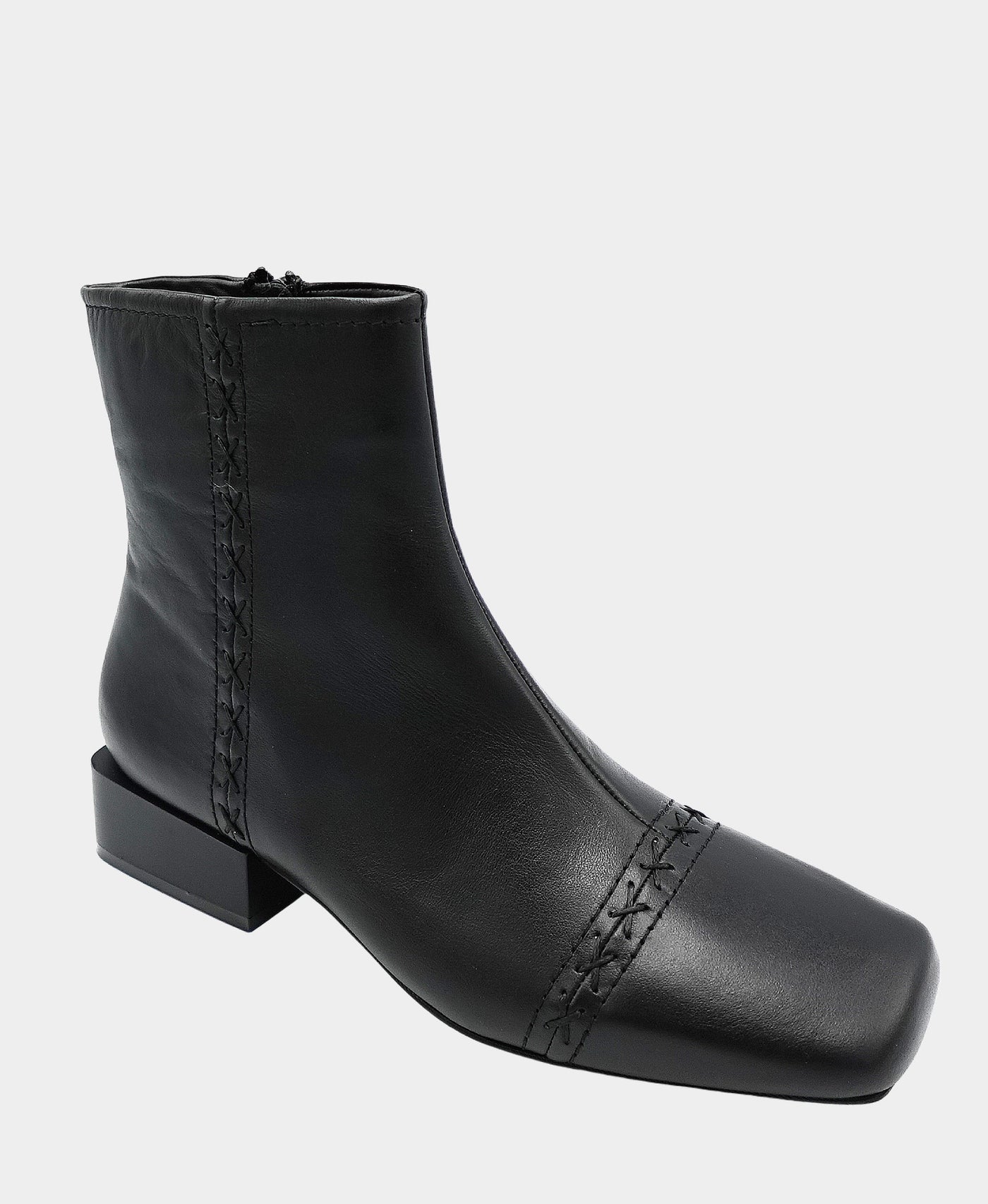 Leather Bootie w/ Stitch Detail view 1