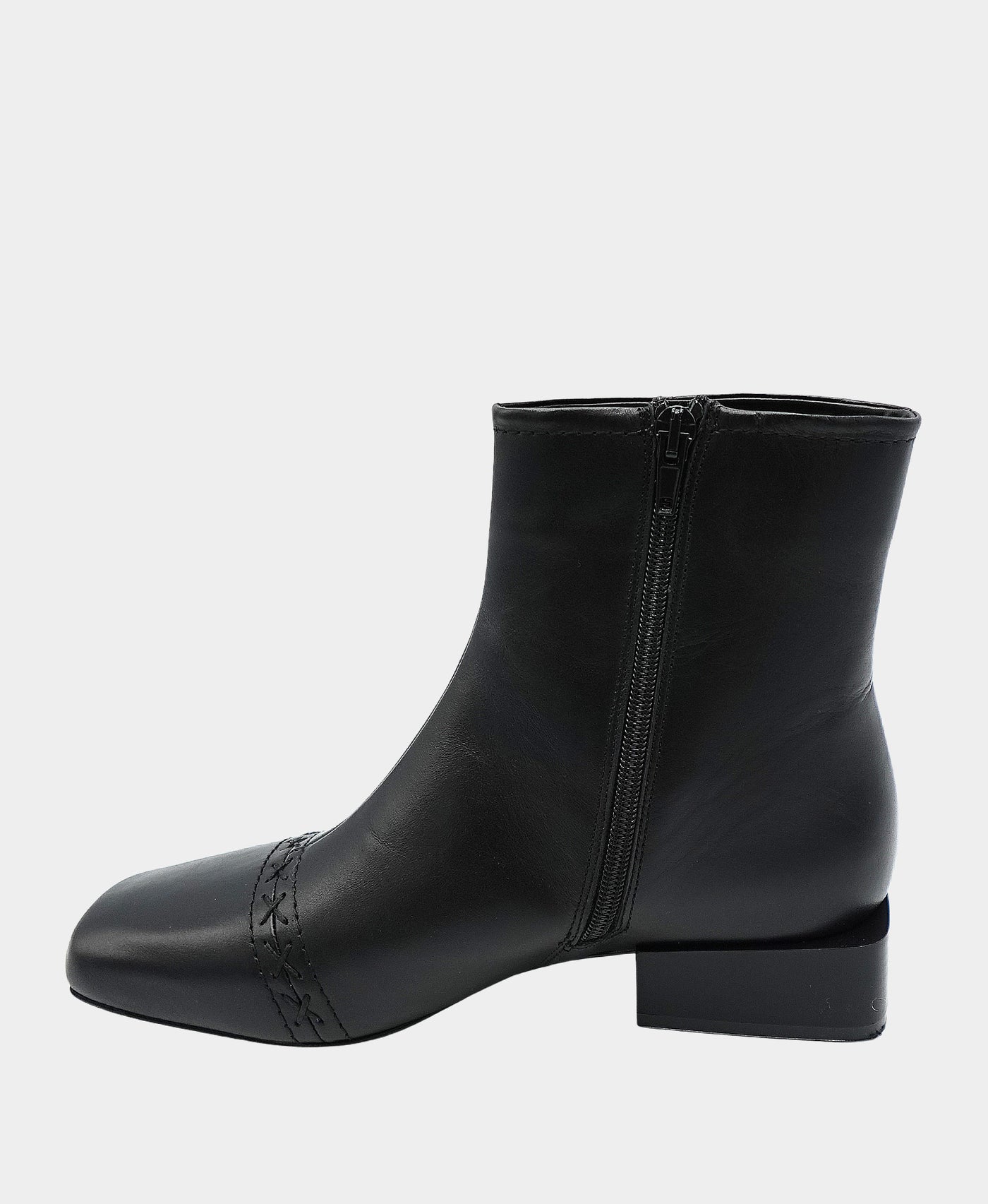 Leather Bootie w/ Stitch Detail view 2