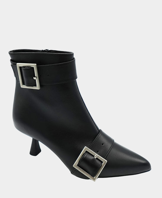 Leather Double Buckle Bootie view 