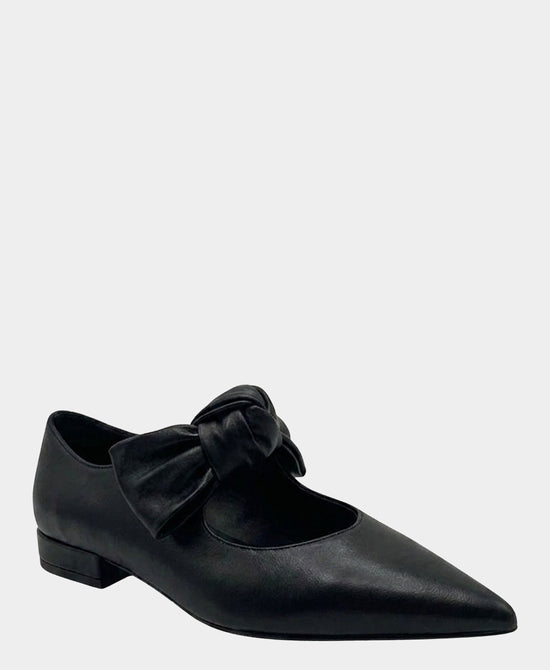 
Leather Bow Flat in BLACK view 1