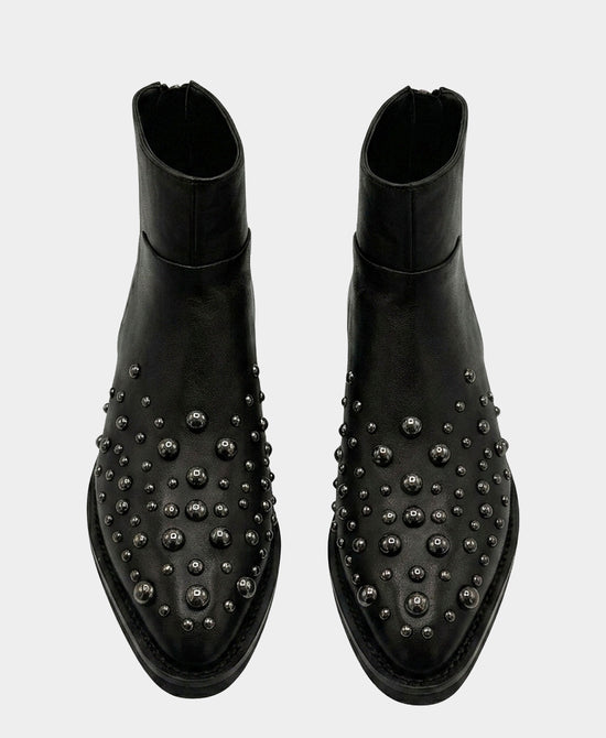 
Leather Studded Bootie in BLACK view 2