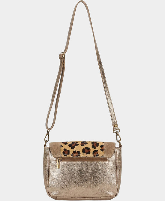 
Suede Animal Print Metallic Crossbody Bag in TAUPE view 2