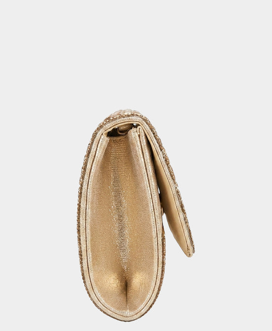 
Crystal & Pearl Evening Clutch Bag in GOLD view 2