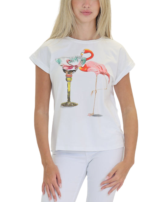 Printed Tee w/ Sequins view 