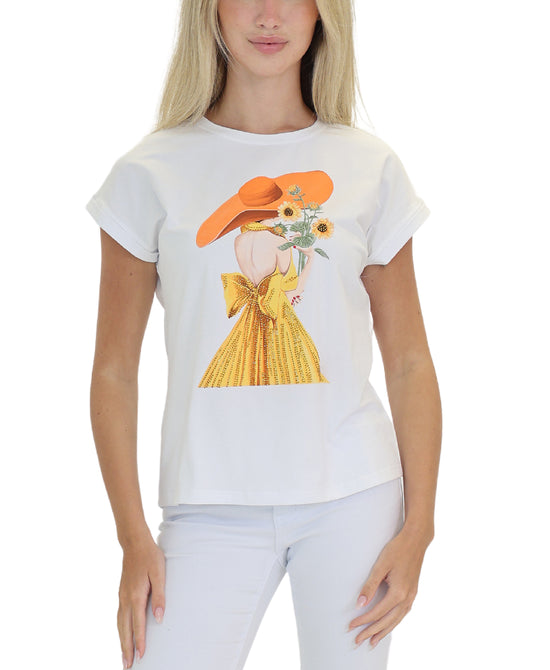 Printed Tee w/ Sequins view 