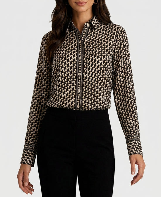 
Printed Blouse in BLACK/BEIGE view 1