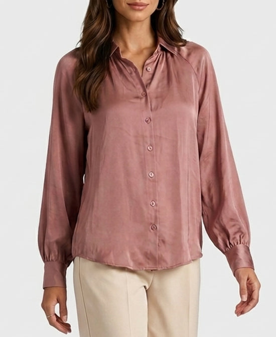 
Satin Blouse in MAUVE view 1