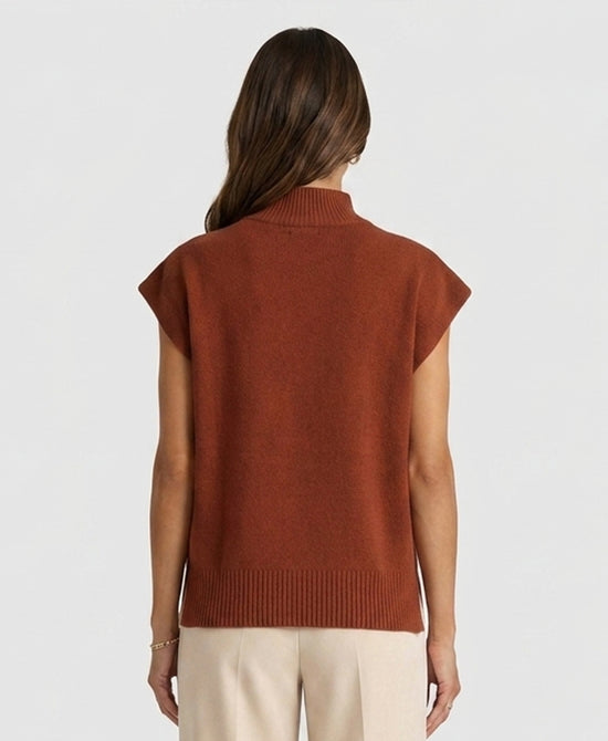 
Solid Knit Top in CHESTNUT view 2